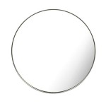 Brushed Nickel Framed Round Mirror 600